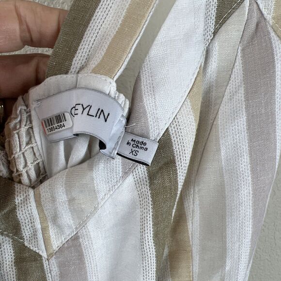 Greylin Jumpsuit Women XS Striped Sleeveless Wide Leg Classic Spring Summer - Picture 7 of 15